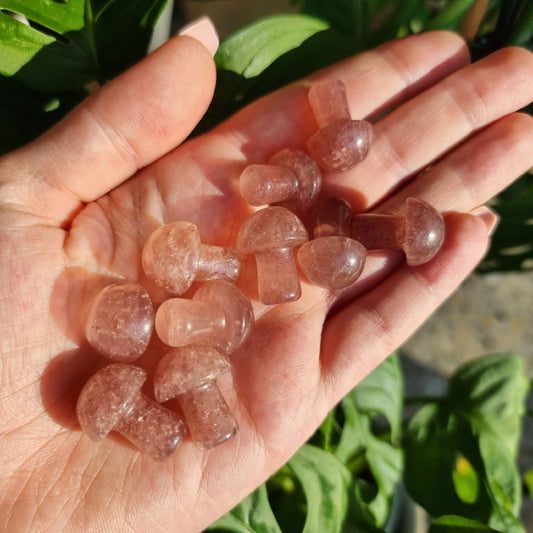 Strawberry Quartz (Red Aventurine) Mini Mushroom (intuitive selection)