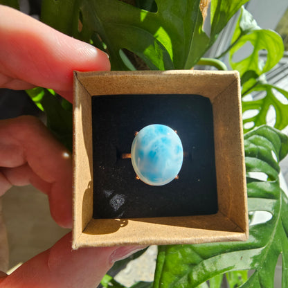 Larimar ring rose colored (size 58)