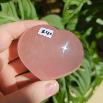 Star Rose Quartz heart #24A