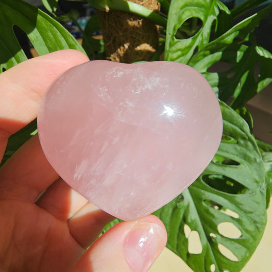 Star Rose Quartz heart #17E