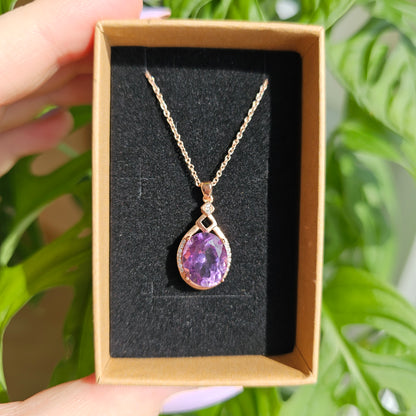 Amethyst Anhänger rosé vergoldet #45B (S925)