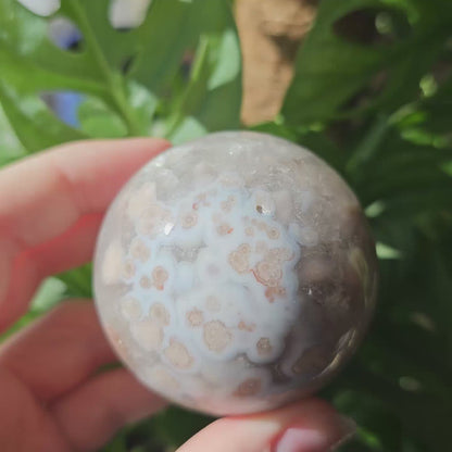 Flower Agate sphere #62D