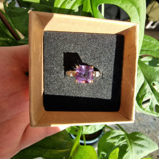 Amethyst Ring eckig (S925)