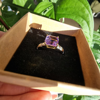 Amethyst Ring eckig (S925)