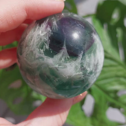 Snowflake Fluorite sphere #2