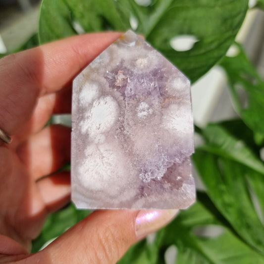 Pink Amethyst x Flower Agate tower #25