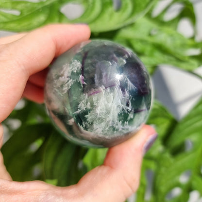 Snowflake Fluorite sphere #2