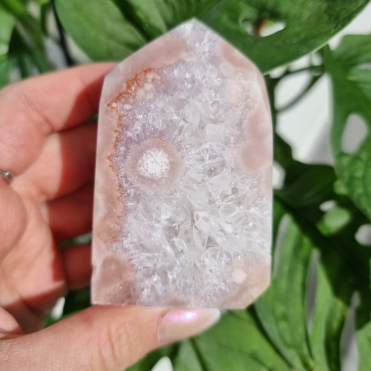 Pink Amethyst x Flower Agate Tower #3