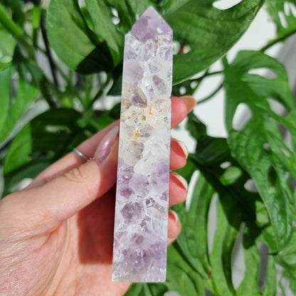 Pink Amethyst x Flower Agate tower #2