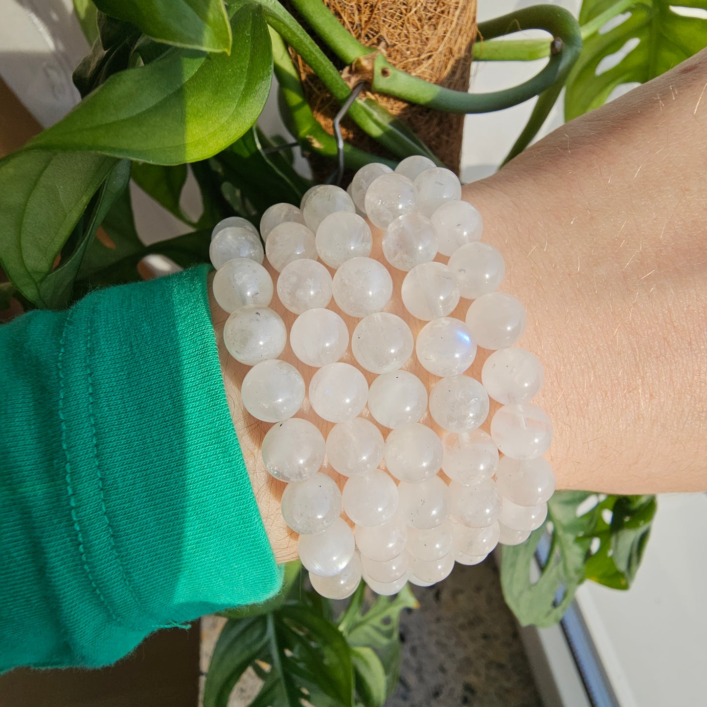 White Labradorite (Trade Name: Rainbow Moonstone) Bracelet (7.5mm)