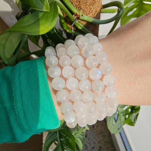 White Labradorite (Trade Name: Rainbow Moonstone) Bracelet (7.5mm)