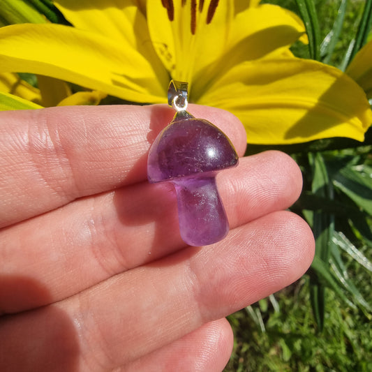 Crystal mushroom pendant