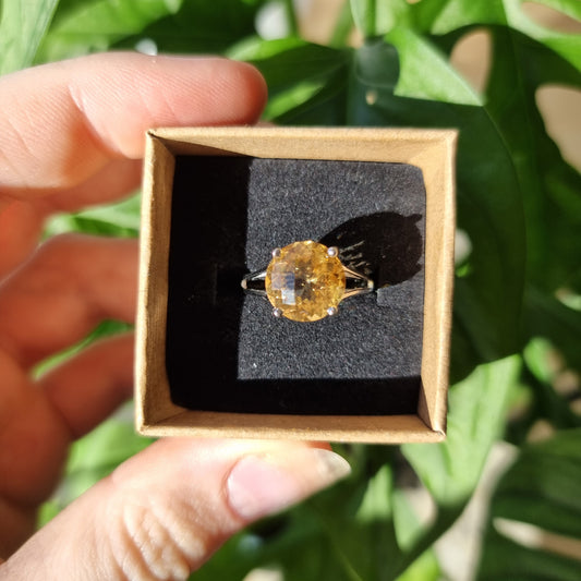 Citrine ring #49B (Heated) S925