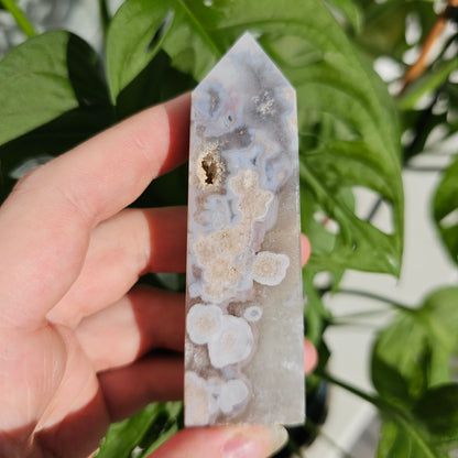 Flower Agate Obelisk #23A