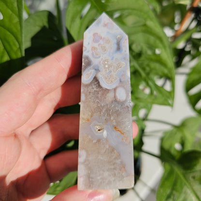 Flower Agate Obelisk #23A