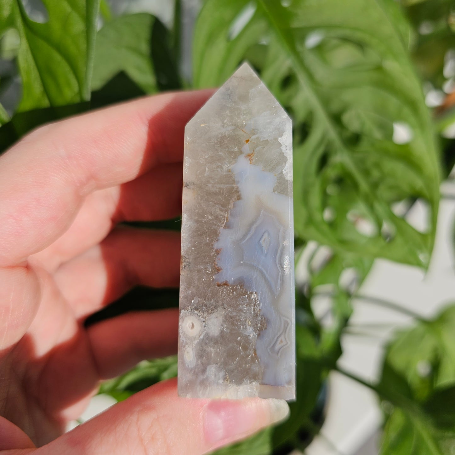 Flower Agate Obelisk #23D