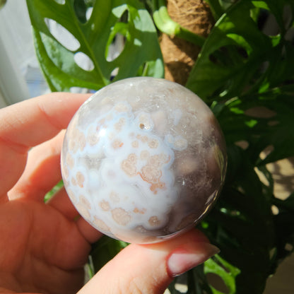 Flower Agate sphere #62D