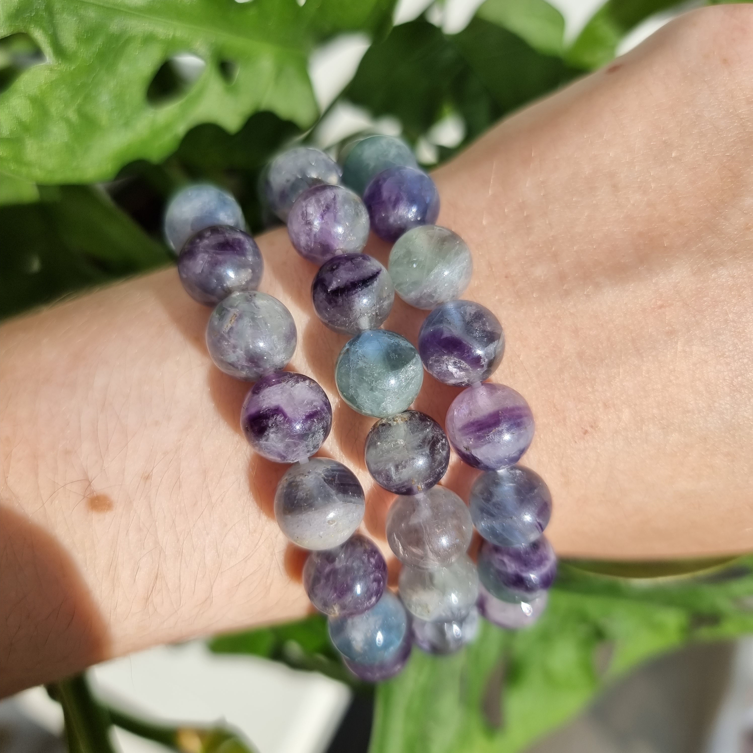 multi fluorite bracelet – oval faceted – 1pc - Moksa