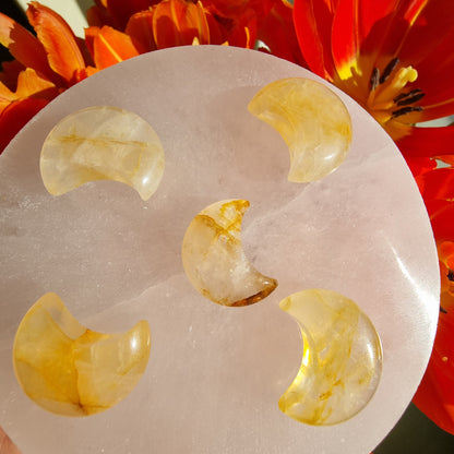 Golden Healer Quartz crescent moon