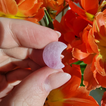 Kunzite mini crescent moon