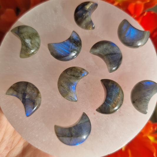 Labradorite mini crescent moon