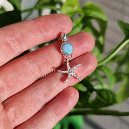 Larimar starfish pendant S925