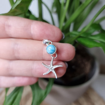 Larimar starfish pendant S925