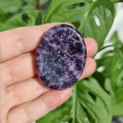 Lepidolite worry stone/thumb stone