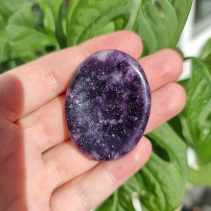 Lepidolite worry stone/thumb stone