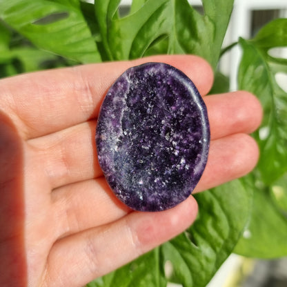 Lepidolite worry stone/thumb stone