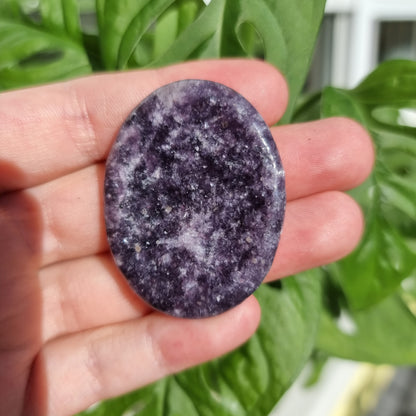 Lepidolite worry stone/thumb stone