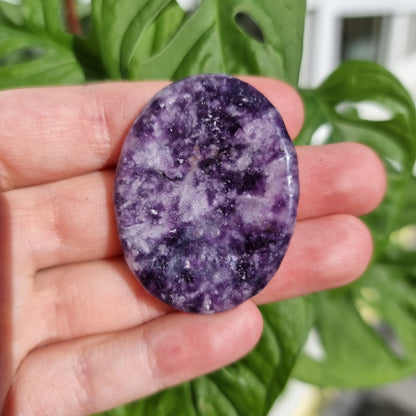 Lepidolite worry stone/thumb stone