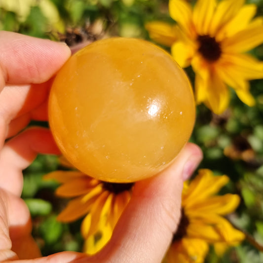 Orange Calcite sphere #45B