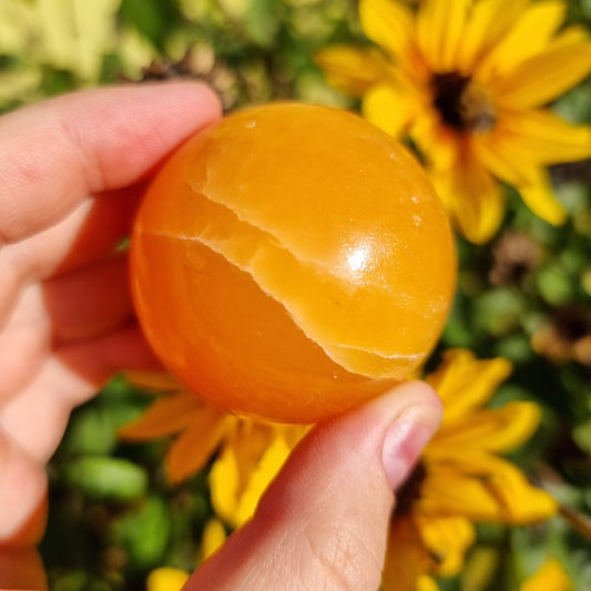 Orange Calcite sphere #44C