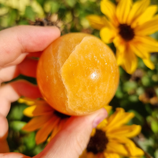 Orange Calcite sphere #43H