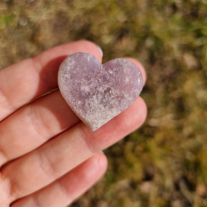 Pink Amethyst (Handelsname) Mini Herz (eigene Auswahl)