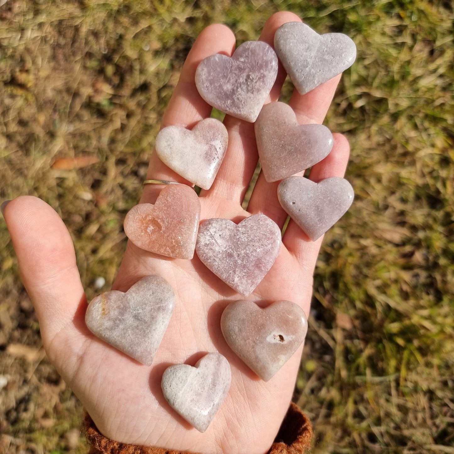 Pink Amethyst Mini Heart (choose your own)