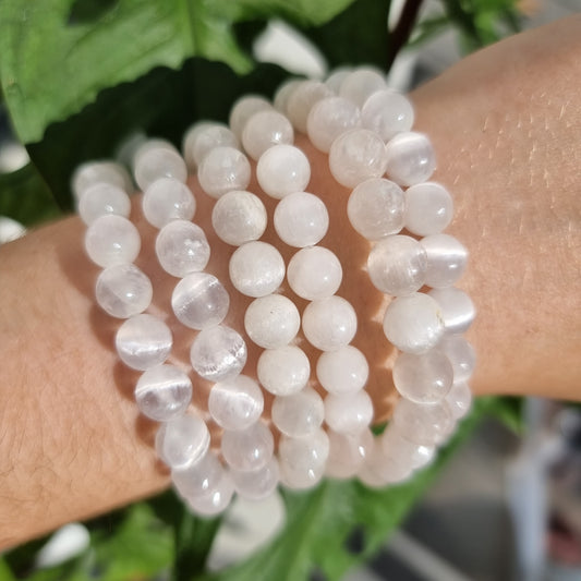 Satin Spar Selenite bracelet (8mm)