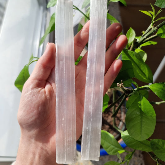 Satin Spar Selenite sticks (long)